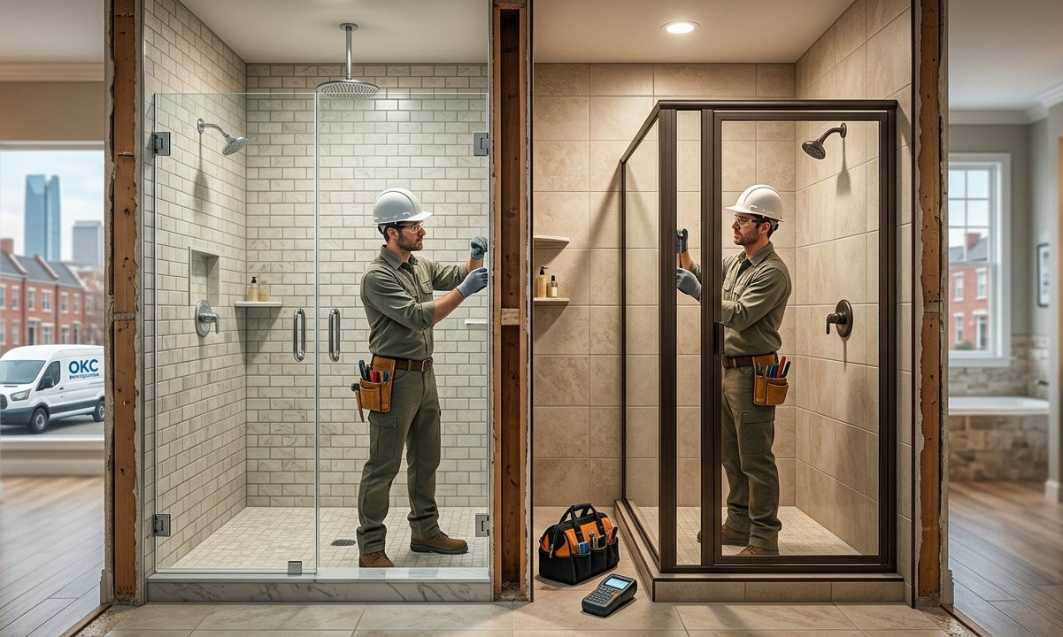 frameless shower doors in Oklahoma